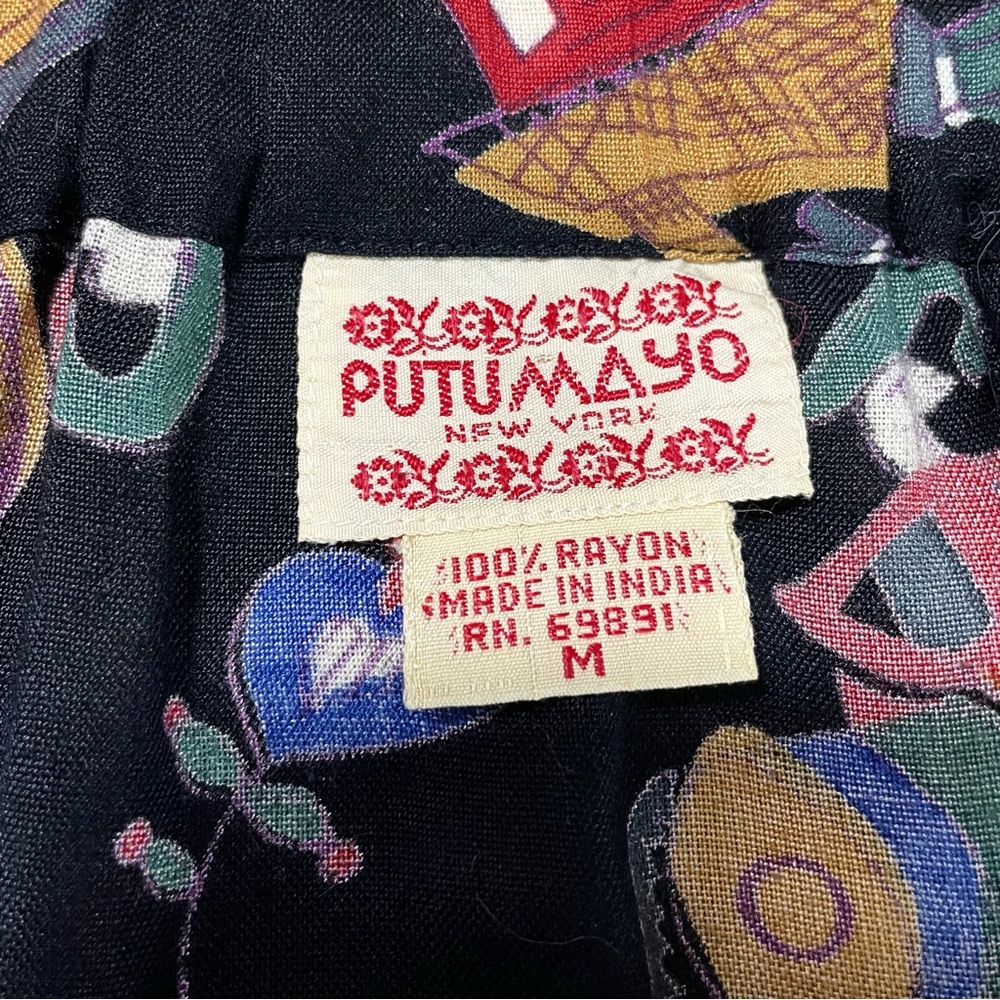 VINTAGE 80's Women's PUTUMAYO South American PURE RAYON Drop Waist MIDI SKIRT M - Picture 6 of 6